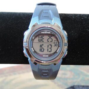 Women's TIMEX Marathon Blue/Silver Tone Digital Indiglo Sport Watch T5K817